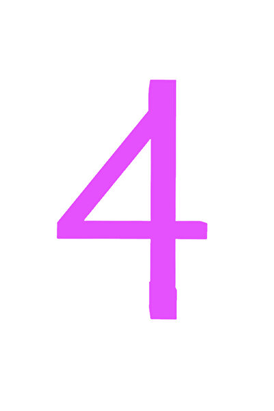 OEM Topper tort tip suport lumanare, "4", zi de nastere,100 X 63 mm mov deschis