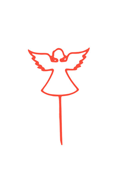 OEM Decoratiune topper tort "ANGEL", inger, rosu 12.5 x 8 cm