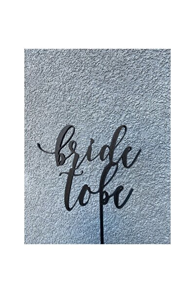 OEM Decoratiune topper tort "Bride to be", Negru, 14 cm