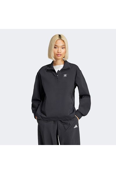 adidas Originals Essentials Women's Black Tracksuit Top with Zipper Collar
