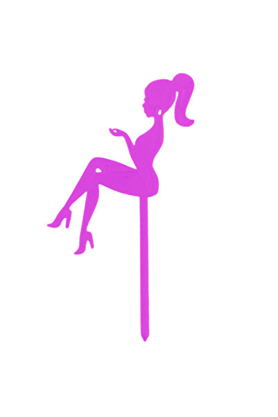 OEM Decoratiune topper tort "SILHOUETTE LADY", silueta femeie, mov deschis 18...