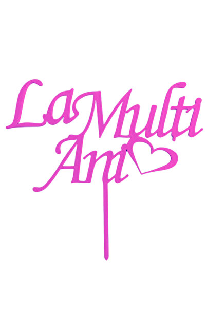 OEM Topper tort, "LA MULTI ANI", zi de nastere, 14 x 15, 5 cm mov deschis