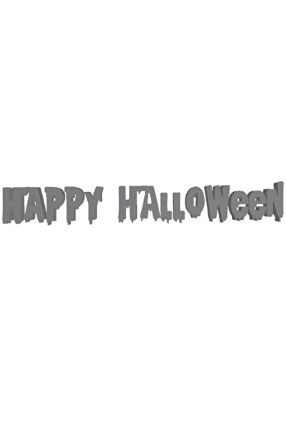 OEM Decoratiune "HAPPY HALOWEEN" litere rebele 19 x 3 cm argintiu
