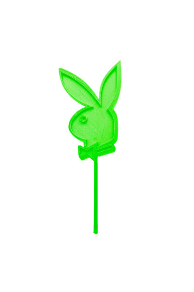 OEM Decoratiune topper tort, "IEPURASUL PLAYBOY", bunny, 19 x 7 cm verde
