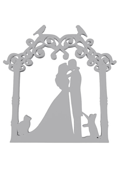 OEM Διακόσμηση τούρτας, "ΝΥΦΗ ΚΑΙ ΓΑΜΠΡΟΣ" λάτρεις των γατών, 15,5 x 15 εκ. α...