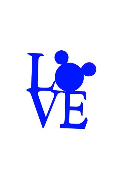 OEM Cake topper decoration, "LOVE", the magic of love Mickey Mouse model, 10 x 9 cm cm blue