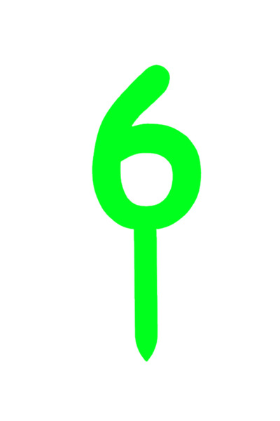 OEM Topper tort, "6", happy anniversary,150 X 56 mm verde