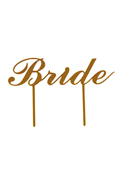 OEM Decoratiune topper tort "Bride", Auriu, 13 cm