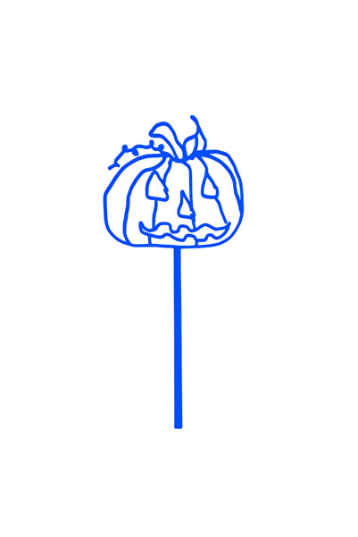 OEM Διακόσμηση "ΚΟΛΟΚΥΘΑ" θυμωμένη κολοκύθα, θυμωμένη κολοκύθα 18 x 8,3 εκ. μπλε