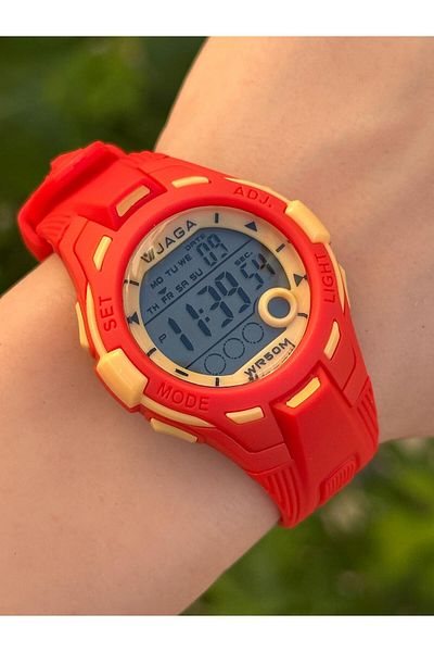 Jaga Digital 2 Years Warranty Alarm+Stopwatch+Light and 5 Atm Teenager Sport Children Wrist Watch with Calendar Jg007