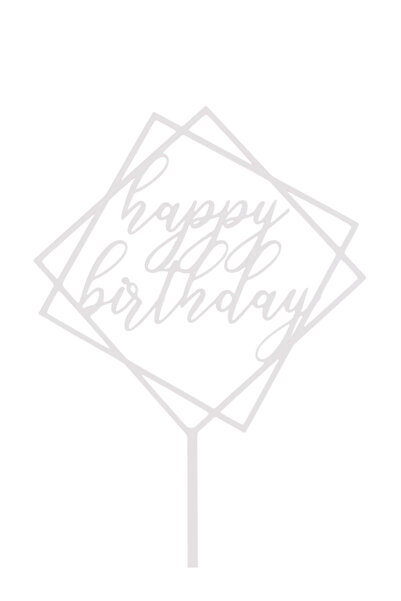 OEM Decoratiune topper tort "Happy birthday", zi de nastere, aniversare, 19 x...