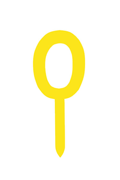 OEM Topper tort, "0", happy anniversary,150 X 62 mm galben