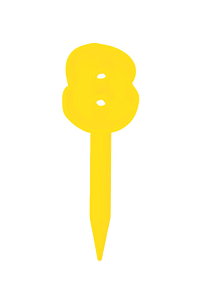 OEM Topper tort, "8", zi de nastere, aniversare,150 X 53 mm galben