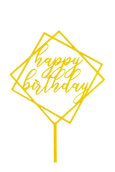 OEM Decoratiune topper tort "Happy birthday", zi de nastere, aniversare, 19 x...