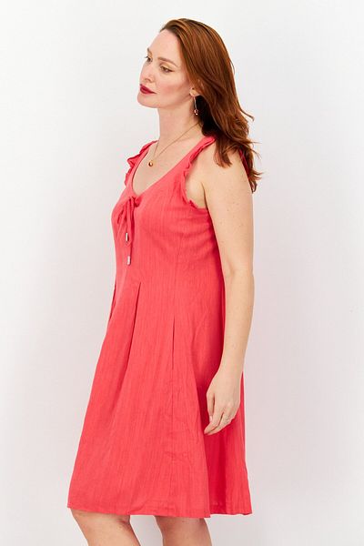 INC Women Tie Detail Fit Flare Dress, Sunset Berry