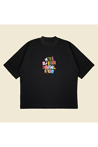 Tarzsokak Антисоциален клуб, отпечатан, прекалено голям, унисекс, памучен, ди...