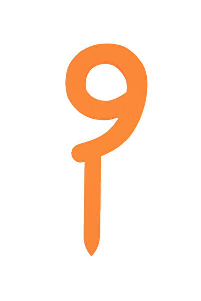 OEM Topper tort, "9", happy anniversary,150 X 59 mm portocaliu