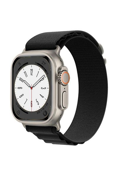 REDz Accessories Curea Alpine, nailon, compatibilă cu Apple Watch, reglabilă, neagră - 38/40/41 mm