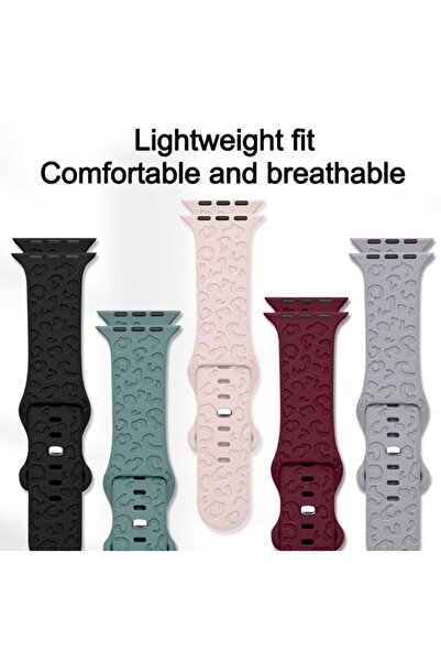 REDz Accessories Λουράκι με animal print, σιλικόνης, για Apple Watch, ρυθμιζόμενο, χαραγμένο, φως αστεριών - 38/40/41 mm