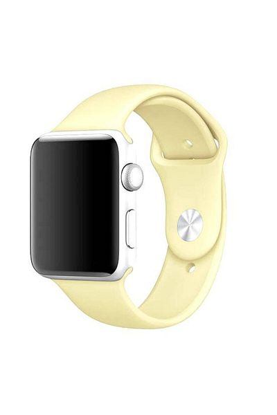 REDz Accessories Sport Band For Apple Watch, Silicone, Light Yellow - 44/45/46/49 Mm, Large