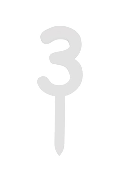 OEM Topper tort, "3", happy anniversary,150 X 53 mm alb ivory