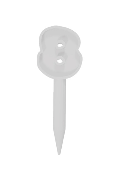 OEM Topper tort, "8", zi de nastere, aniversare,150 X 53 mm alb ivory