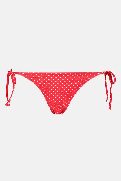 Guess Women Micro Dots Side Tie Bikini Bottom, Red