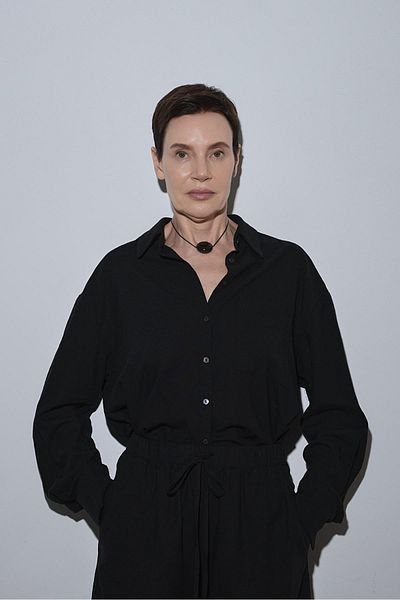 Suud Collection Black Cool Oversize Linen Shirt