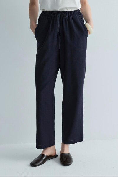 Suud Collection Lacivert Zoe Білі Штани з резинкою