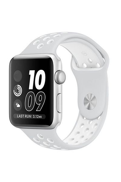 REDz Accessories Curea sport perforată pentru Apple Watch, silicon, gri-alb - 44/45/46/49 mm, mare
