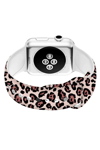 REDz Accessories Animal Print Strap, Silicone, Compatible With Apple Watch, Adjustable, Pink - 44/45/46/49 Mm
