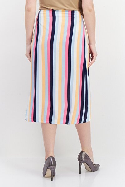 Roxy Women Stripe Wrap Skirt, Orange Combo