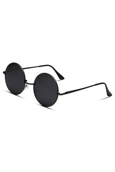 OEM Blusmart - Ochelari de soare rotunzi unisex cu filtru de protecție UV 400, cu husă inclusă, Negri