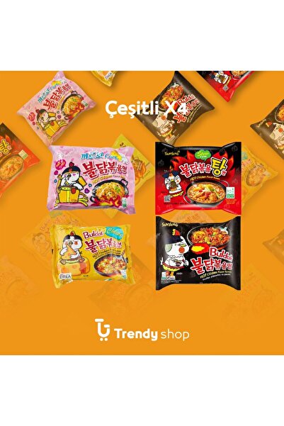 Genel Markalar Hot Chicken Ramen 4'li Kombo Karışık Paket