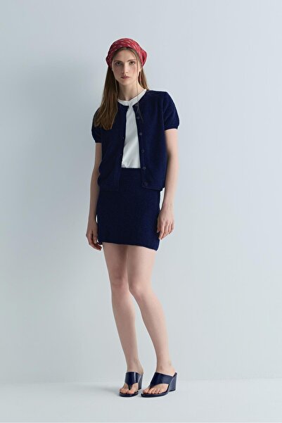 Suud Collection Navy Blue Ema Knitwear Cardigan