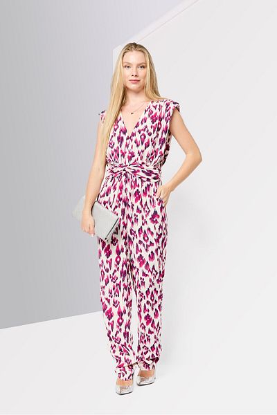 Scotch & Soda Women Allover Print Sleeveless Jumpsuit With Accessories, Multicolor
