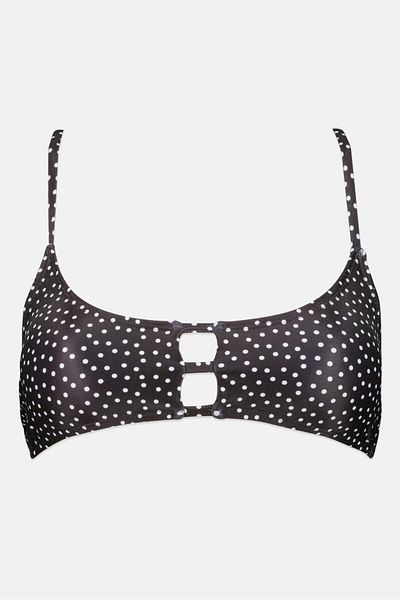 Miss Selfridge Women Microdot Bikini Top, Black