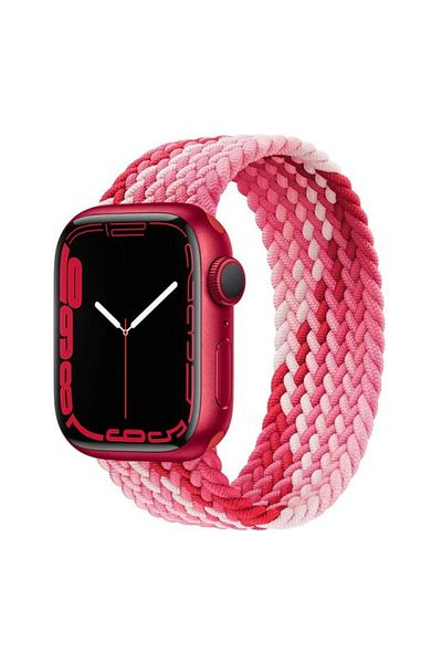 REDz Accessories Solo Loop Strap, Compatible with Apple Watch, Elastic, Pink/Red - 38/40/41 mm, Small