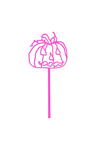 OEM Διακόσμηση θυμωμένης κολοκύθας "ΚΟΛΟΚΥΘΑ", 18 x 8,3 εκ. ανοιχτό μωβ