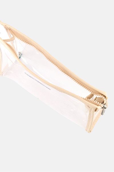 French Connection Women Brand Logo 2 In 1 Cosmetic Bag, Cream