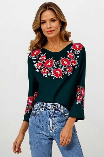 rody's forever Blouse type ie R24D, green/red