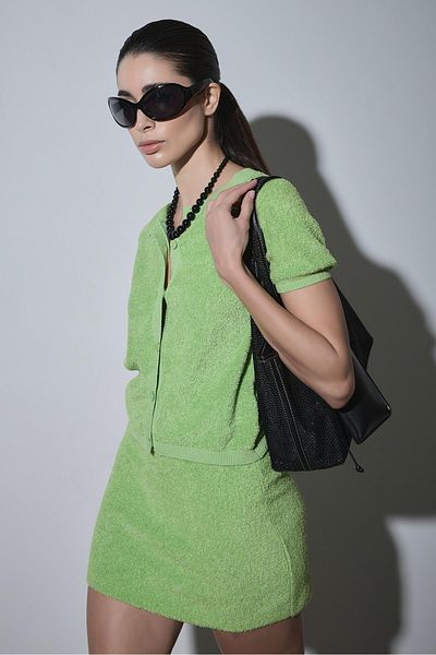 Suud Collection Apple Green Ema Knitwear Cardigan