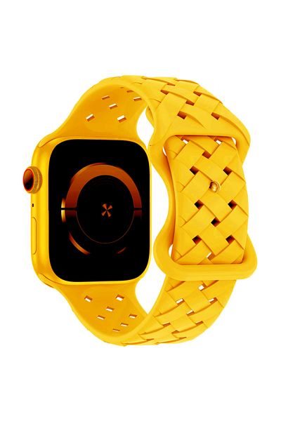 REDz Accessories Twisted Loop Strap For Apple Watch, Silicone, Adjustable, Sport, Yellow - 38/40/41 Mm
