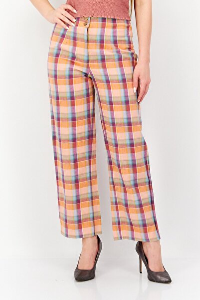 Billabong x Wrangler Women Regular Fit High Rise Straight Leg Pants, Orange C...