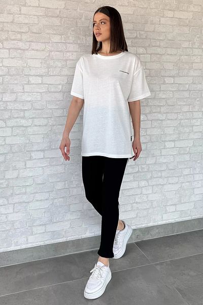 GÜLSELİ White Women's Crew Neck T-Shirt Tights Set of Two (M-L-Xl Fits)