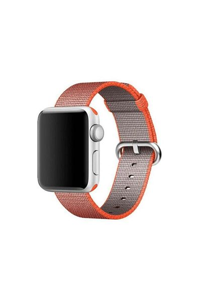 REDz Accessories Compatible With Apple Watch, Woven Nylon, Textile, Orange-gray - 44/45/46/49 Mm