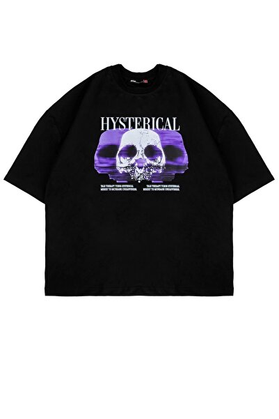 Tarzsokak Unisex oversize negru cu imprimeu histric