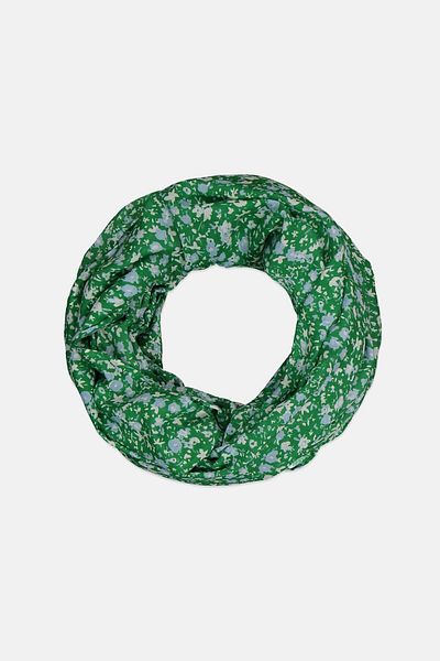 Tchibo Women Allover Print Loop Scarf, Green