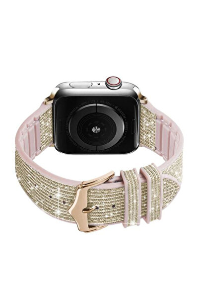 REDz Accessories Λουράκι με γκλίτερ για Apple Watch, Συλλογή Glitter, Σιλικόνη, Χρυσό - 44/45/46/49 mm