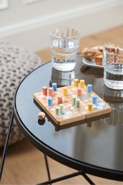 Tchibo Ludo Wood Puzzle, Brown Combo
